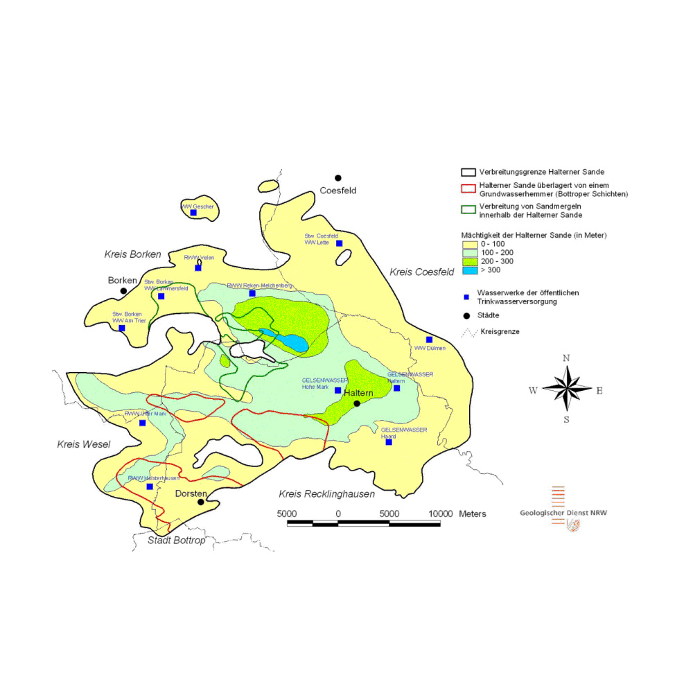 Verbreitungsgebiet der Halterner Sande